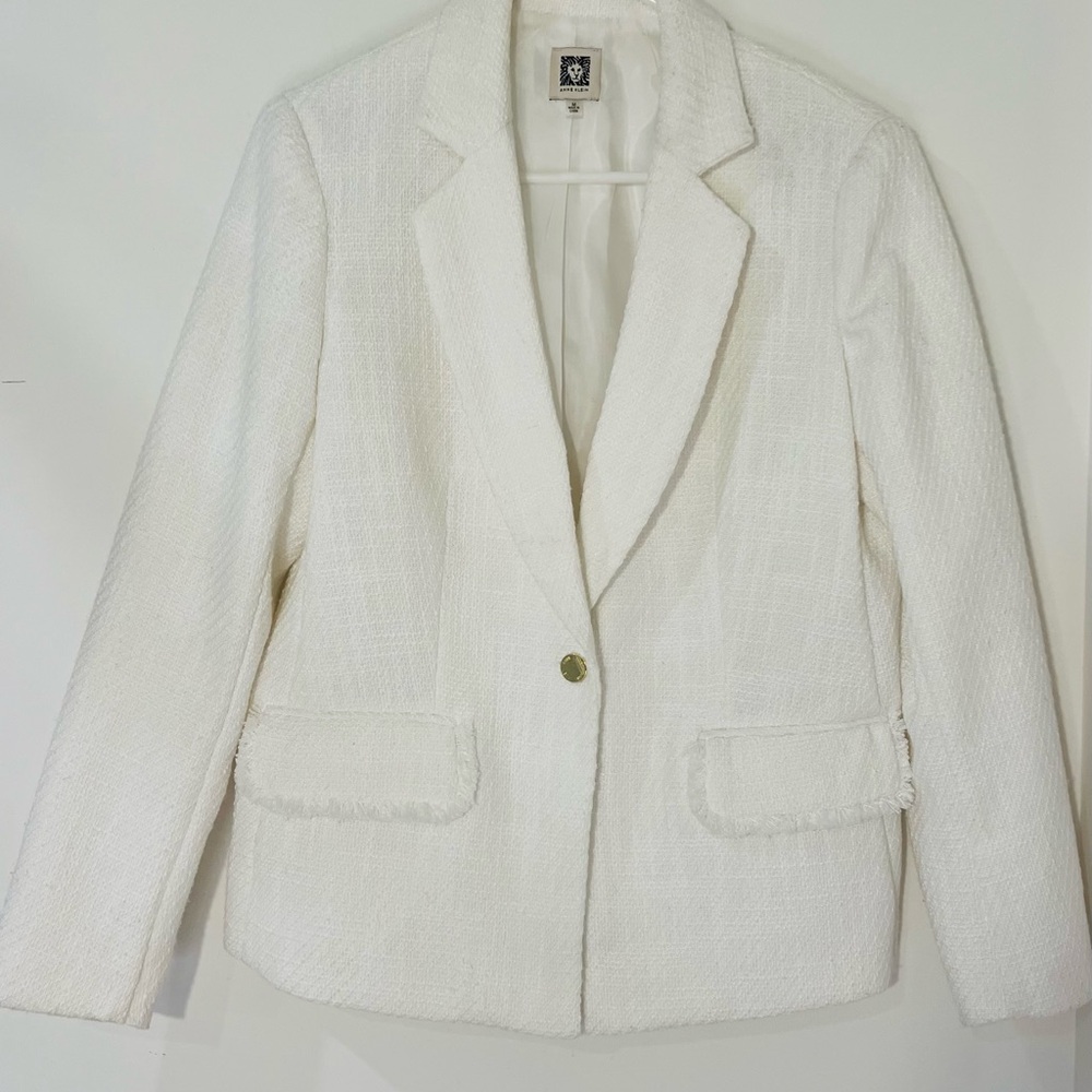 Anne Klein Textured Cream Blazer